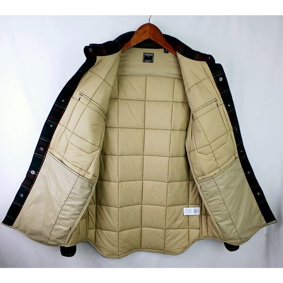 Todd Snyder SZ M Italian Quilted Shirt Jacket Tartan Plaid Green Red NWOT - Picture 9 of 10